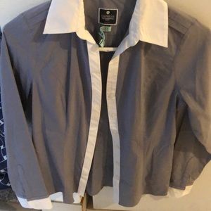 Express gray and white long sleeve